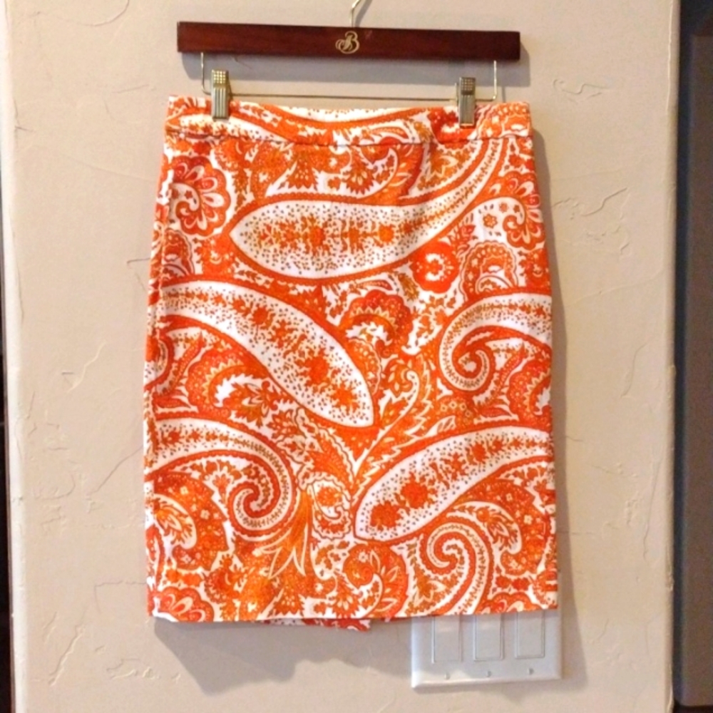 J. Crew Paisley Pencil Skirt